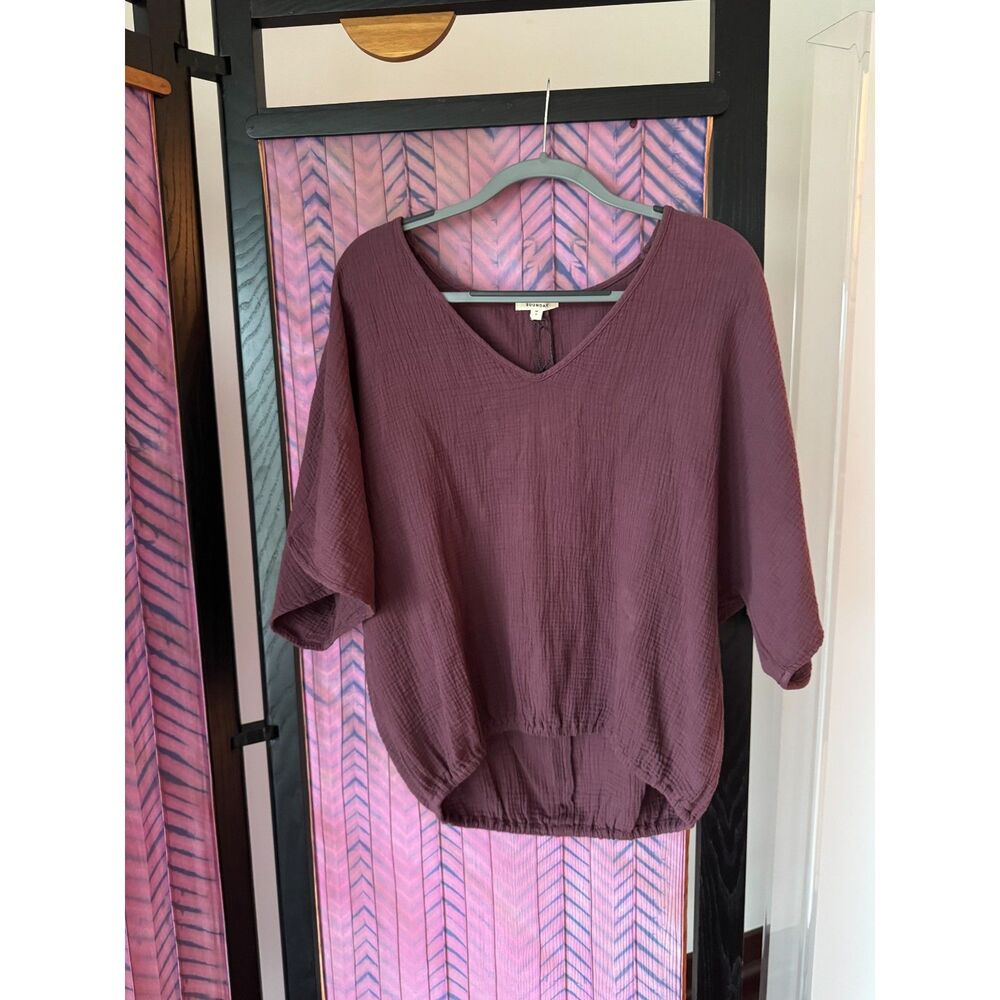 Suunday Gauze Dolman Top NWT Plum - Picture 4 of 14